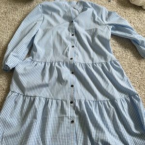 Blue checkered preppy dress